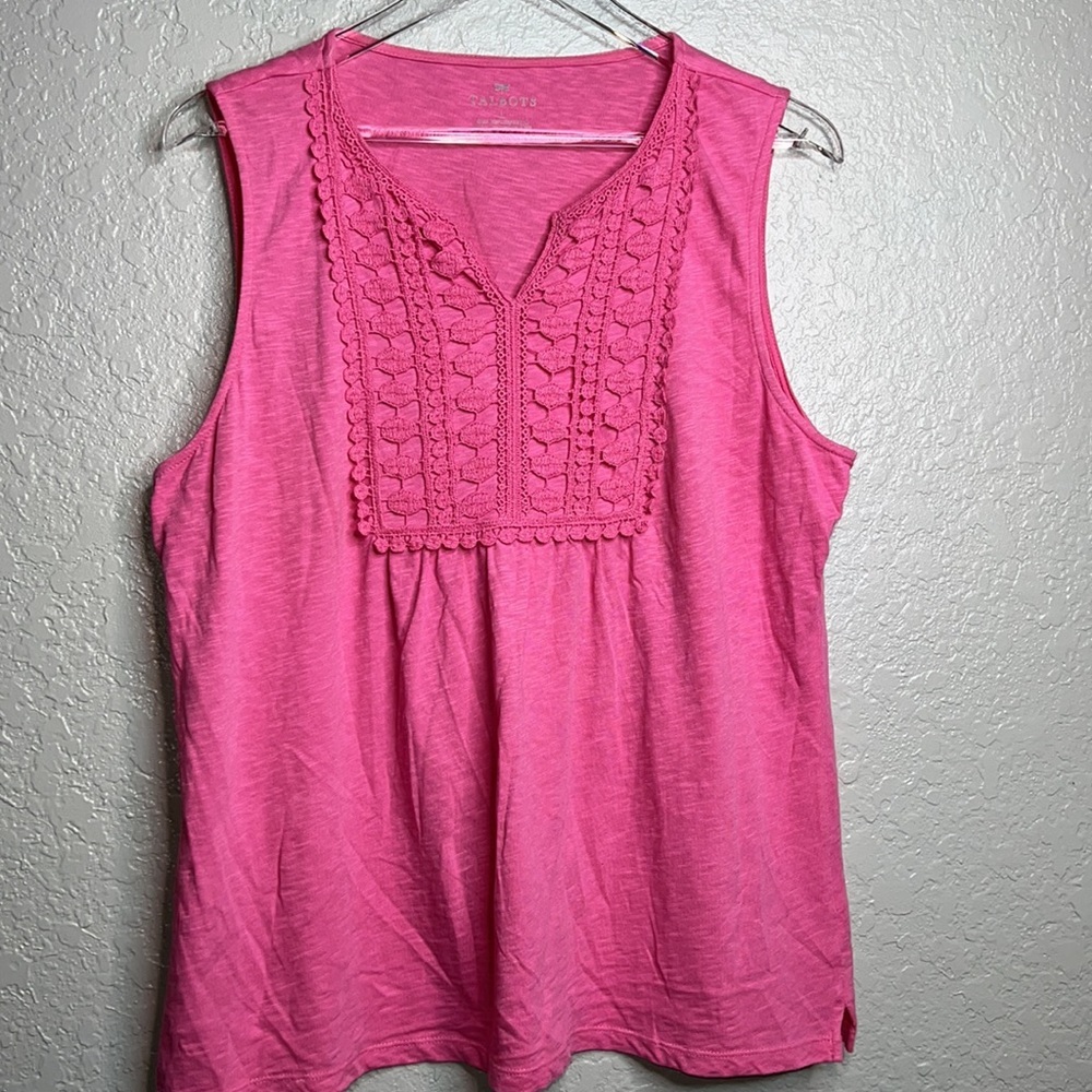 Pink Embroidered Talbots Tank Top - Picture 2 of 6